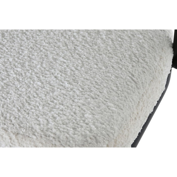 DKD Home Decor Taburete de Metal y Poliéster Blanco DKD Home Decor Taburete de Metal y Poliéster Blanco