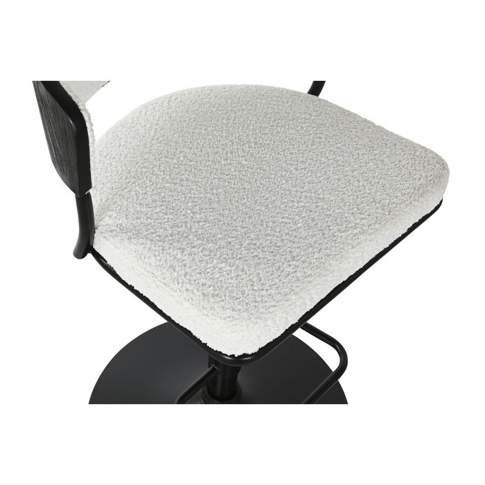 DKD Home Decor Taburete de Metal y Poliéster Blanco DKD Home Decor Taburete de Metal y Poliéster Blanco