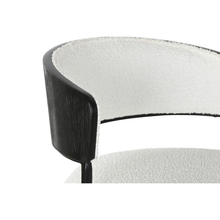 DKD Home Decor Taburete de Metal y Poliéster Blanco DKD Home Decor Taburete de Metal y Poliéster Blanco