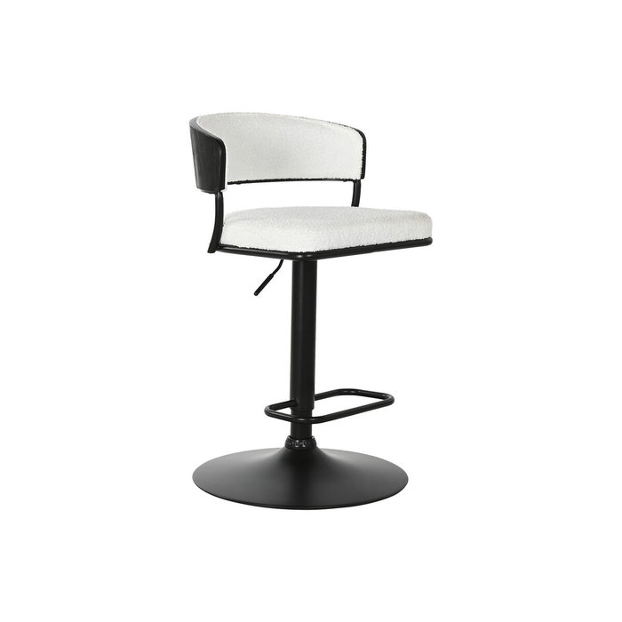 DKD Home Decor Taburete de Metal y Poliéster Blanco DKD Home Decor Taburete de Metal y Poliéster Blanco