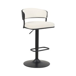 DKD Home Decor Taburete de Metal y Poliéster Blanco