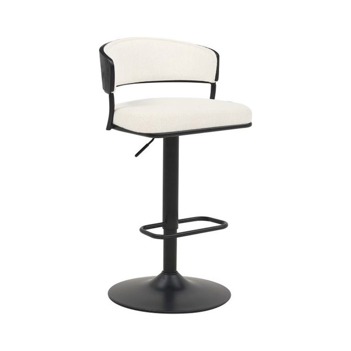DKD Home Decor Taburete de Metal y Poliéster Blanco DKD Home Decor Taburete de Metal y Poliéster Blanco