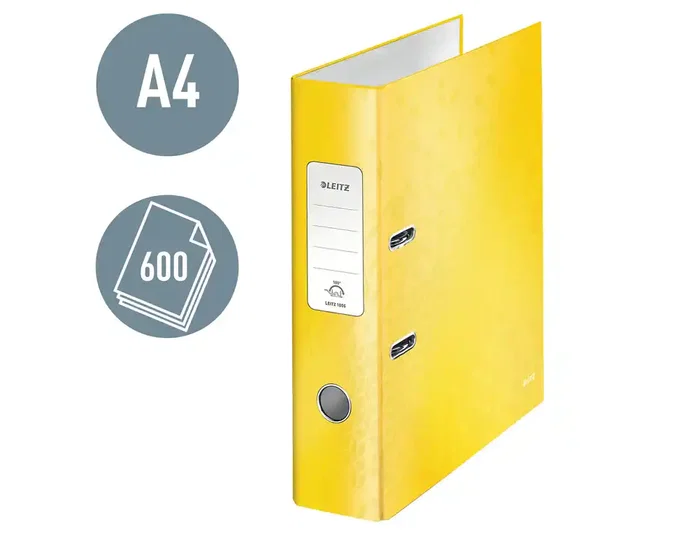 LEITZ WOW Archivador de palanca A4 180º 80mm Amarillo LEITZ WOW Archivador de palanca A4 180º 80mm Amarillo