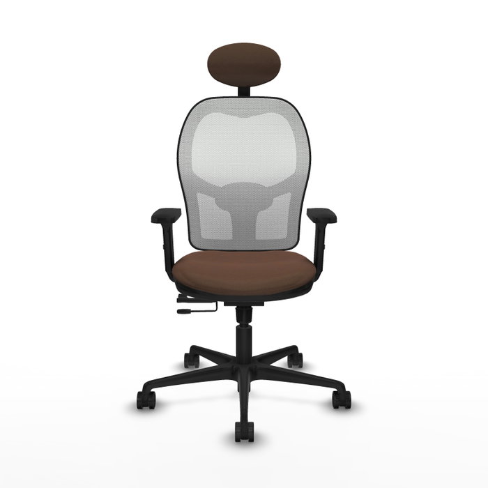 PIQUERAS Y CRESPO Silla de oficina Jorquera con mecanismo Sincro/Traslack Marrón y Blanco PIQUERAS Y CRESPO Silla de oficina Jorquera con mecanismo Sincro/Traslack Marrón y Blanco