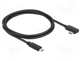 DeLOCK Cable USB4 Gen 3x2 Coaxial 40 Gbps con USB-C Angulado, 1 m, Negro