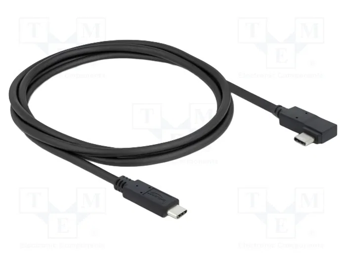 DeLOCK Cable USB4 Gen 3x2 Coaxial 40 Gbps con USB-C Angulado, 1 m, Negro DeLOCK Cable USB4 Gen 3x2 Coaxial 40 Gbps con USB-C Angulado, 1 m, Negro