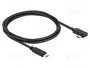 DeLOCK Cable USB4 Gen 3x2 Coaxial 40 Gbps con USB-C Angulado, 1 m, Negro