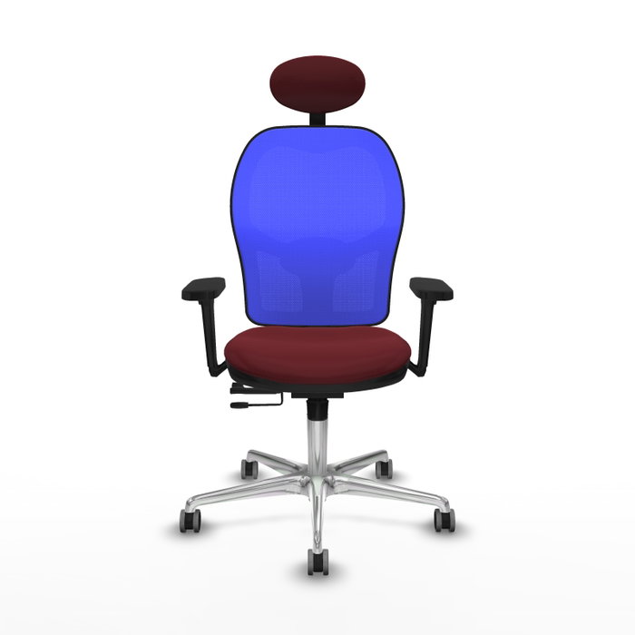 PIQUERAS Y CRESPO Silla de oficina Jorquera con mecanismo Sincro/Traslack, Granate y Azul