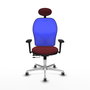 PIQUERAS Y CRESPO Silla de oficina Jorquera con mecanismo Sincro/Traslack, Granate y Azul