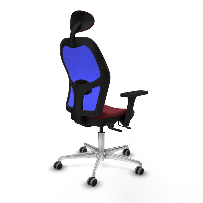 PIQUERAS Y CRESPO Silla de oficina Jorquera con mecanismo Sincro/Traslack, Granate y Azul