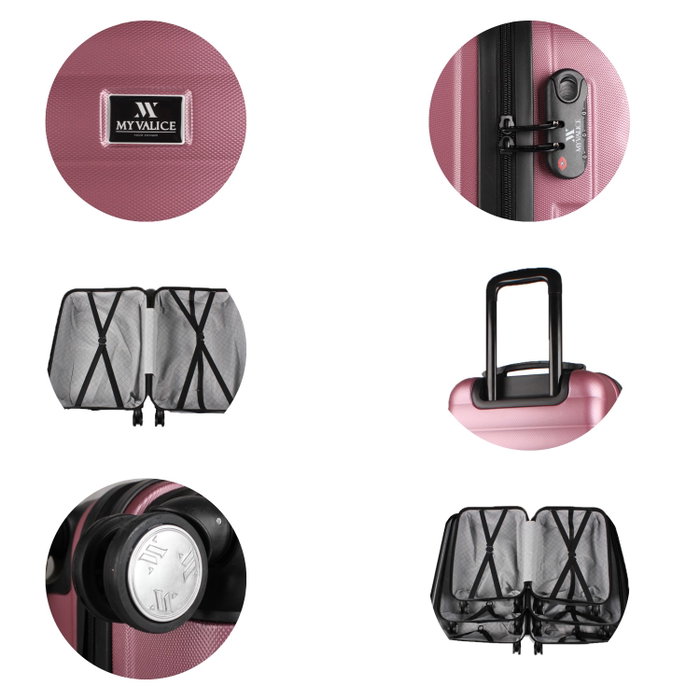 Zoozie Bags Juego de Maletas en Oro Rosa - Estilo y Durabilidad para Viajar con Confianza Zoozie Bags Juego de Maletas en Oro Rosa - Estilo y Durabilidad para Viajar con Confianza