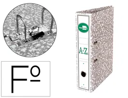 Liderpapel Archivador de Palanca Folio Classic Grey, Carton Entrecolado con Rado, Lomo 75mm, Compresor Metálico, Gris