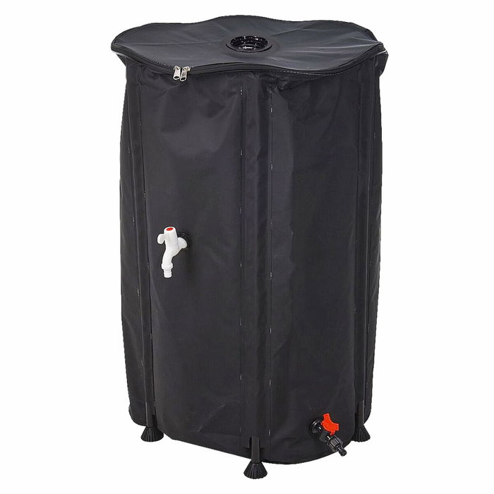 Ipae Progarden Depósito plegable recolector de agua de lluvia 250 l, ø60 x 90 cm
