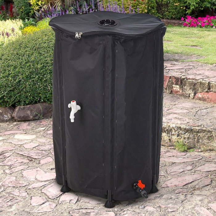 Ipae Progarden Depósito plegable recolector de agua de lluvia 250 l, ø60 x 90 cm