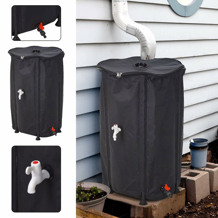 Ipae Progarden Depósito plegable recolector de agua de lluvia 250 l, ø60 x 90 cm