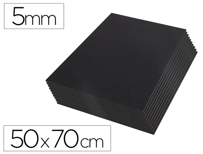 Liderpapel Cartón pluma negro doble cara 50x70 cm espesor 5 mm Liderpapel Cartón pluma negro doble cara 50x70 cm espesor 5 mm