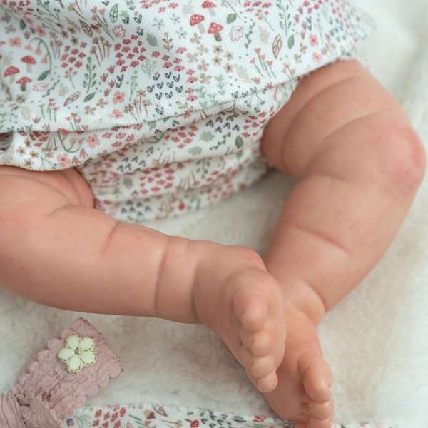 Muñecas Arias Muñeca reborn arias 45 cm leia rosa con manta, juguete de colección para niñas y adultos