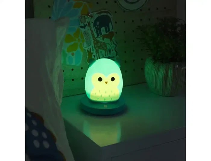 Wondee Lámpara Winston Squishmallow de Silicona, Luz Nocturna con 3 Niveles de Brillo, 11 cm