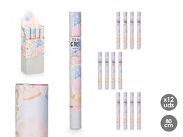 Arte Regal Cañón Confeti Rosa Azul 50 cm Papel Cartón Metal (Set de 48)