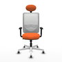 PIQUERAS Y CRESPO Silla de oficina Zulema Naranja y Blanco