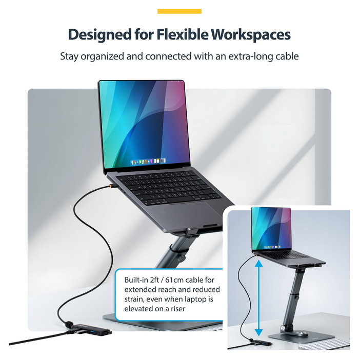 Startech Hub USB-C de 4 Puertos USB-A 5Gbps Alimentado por el Bus