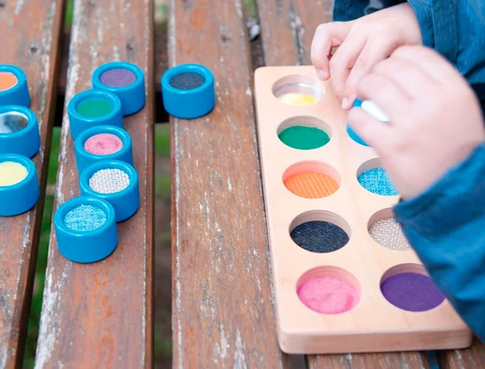 Andreutoys Juego Didáctico Cubos Táctiles 10 Texturas