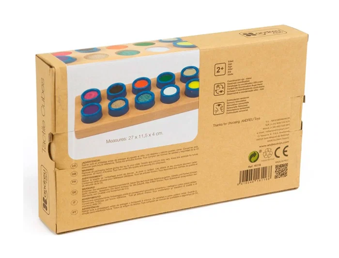 Andreutoys Juego Didáctico Cubos Táctiles 10 Texturas