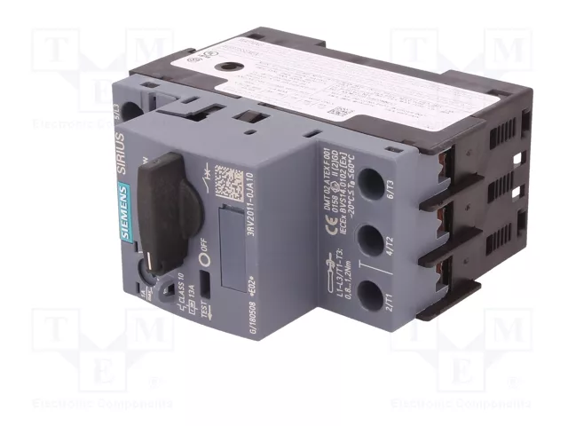 Siemens 3RV20110JA10 Interruptor de protección de motor S00 0,7-1A Class10 con conexión de tornillo Siemens 3RV20110JA10 Interruptor de protección de motor S00 0,7-1A Class10 con conexión de tornillo