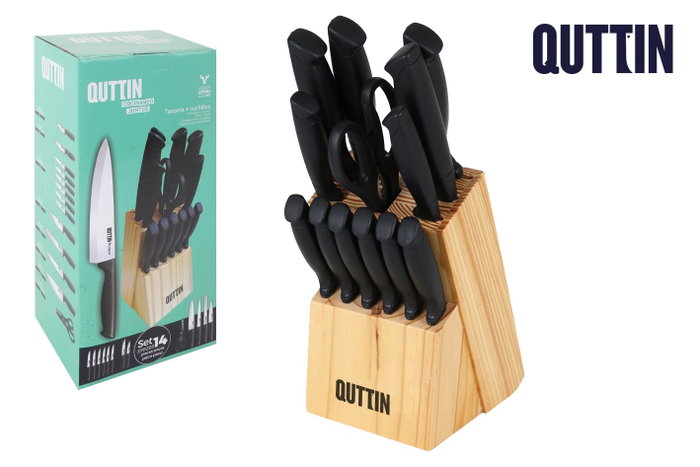 Quttin Set de 14 Cuchillos Tacoma Black 37 x 15.5 x 18 cm (2 Cajas) Skus: MASTER2UQT-709437 Quttin Set de 14 Cuchillos Tacoma Black 37 x 15.5 x 18 cm (2 Cajas) Skus: MASTER2UQT-709437