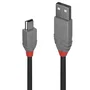 Lindy Cable USB 2.0 de 1 m USB A a Mini-USB B Negro, Gris