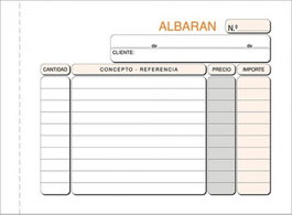 LOAN Paquete de 10 talonarios de albaranes 1/8 apaisado duplicado autocopiante