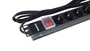 Phasak BNS 1520 Regleta para Rack de 19 pulgadas con 8 Tomas Schuko y Cable de 3m, Negro