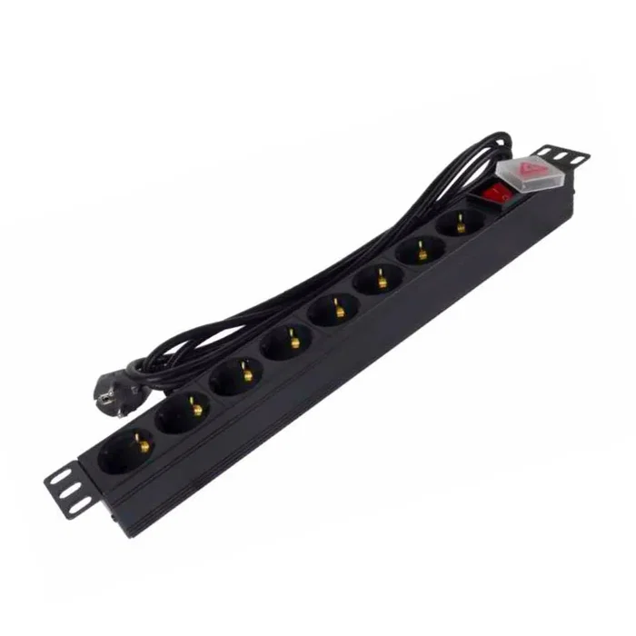 Phasak BNS 1520 Regleta para Rack de 19 pulgadas con 8 Tomas Schuko y Cable de 3m, Negro Phasak BNS 1520 Regleta para Rack de 19 pulgadas con 8 Tomas Schuko y Cable de 3m, Negro