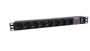 Phasak BNS 1520 Regleta para Rack de 19 pulgadas con 8 Tomas Schuko y Cable de 3m, Negro