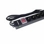 Phasak BNS 1520 Regleta 19 pulg. con interruptor, 8 tomas Schuko y cable de 3m, negro