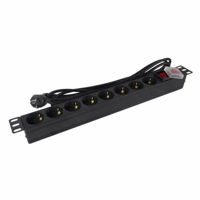 Phasak BNS 1520 Regleta 19 pulg. con interruptor, 8 tomas Schuko y cable de 3m, negro Phasak BNS 1520 Regleta 19 pulg. con interruptor, 8 tomas Schuko y cable de 3m, negro