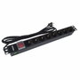 Phasak BNS 1520 Regleta 19 pulg. con interruptor, 8 tomas Schuko y cable de 3m, negro