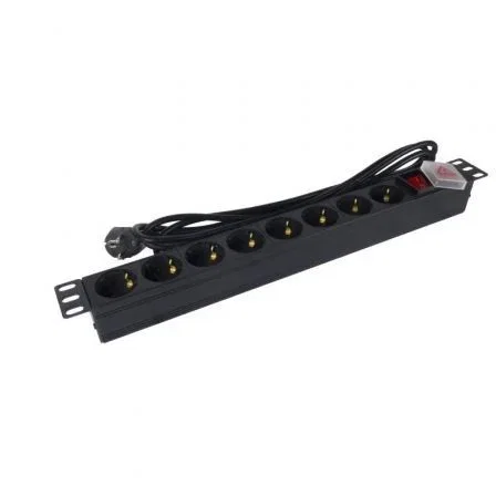 Phasak BNS 1520 Regleta con 8 Tomas de Corriente e Interruptor, Cable 3m, Negro Phasak BNS 1520 Regleta con 8 Tomas de Corriente e Interruptor, Cable 3m, Negro