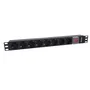 Phasak BNS 1520 Regleta con 8 Tomas de Corriente e Interruptor, Cable 3m, Negro