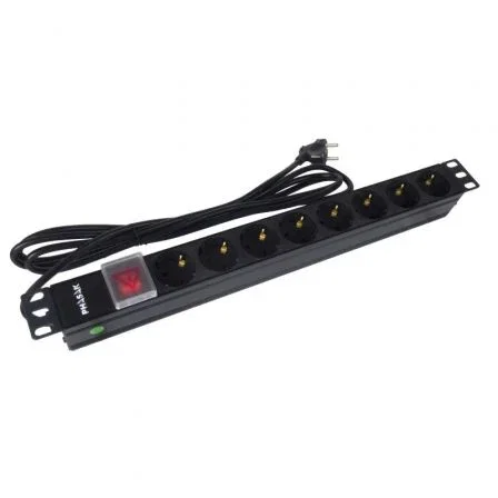 Phasak BNS 1520 Regleta con 8 Tomas de Corriente e Interruptor, Cable 3m, Negro Phasak BNS 1520 Regleta con 8 Tomas de Corriente e Interruptor, Cable 3m, Negro