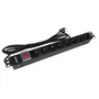 Phasak BNS 1520 Regleta con 8 Tomas de Corriente e Interruptor, Cable 3m, Negro