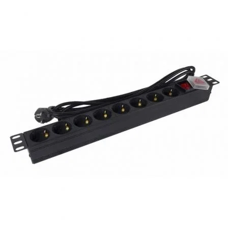 Phasak BNS 1520 Regleta con 8 Tomas de Corriente e Interruptor, Cable 3m, Negro Phasak BNS 1520 Regleta con 8 Tomas de Corriente e Interruptor, Cable 3m, Negro