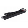 Phasak BNS 1520 Regleta con 8 Tomas de Corriente e Interruptor, Cable 3m, Negro