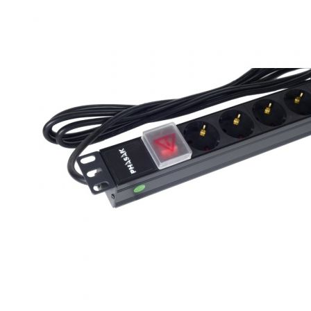 Phasak BNS 1520 Regleta con 8 Tomas de Corriente e Interruptor, Cable 3m, Negro Phasak BNS 1520 Regleta con 8 Tomas de Corriente e Interruptor, Cable 3m, Negro