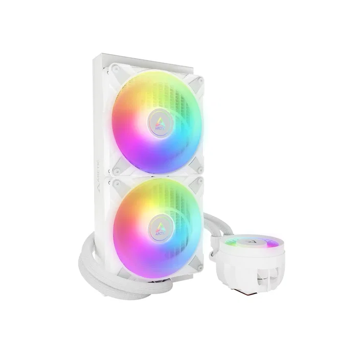 Arctic Liquid Freezer III 280 A-RGB Refrigeración Líquida AIO 280mm, 2 Ventiladores de 140mm Blanco, PWM, Intel LGA1851/1700, AMD AM4/AM5, Sistema de Refrigeración para CPU