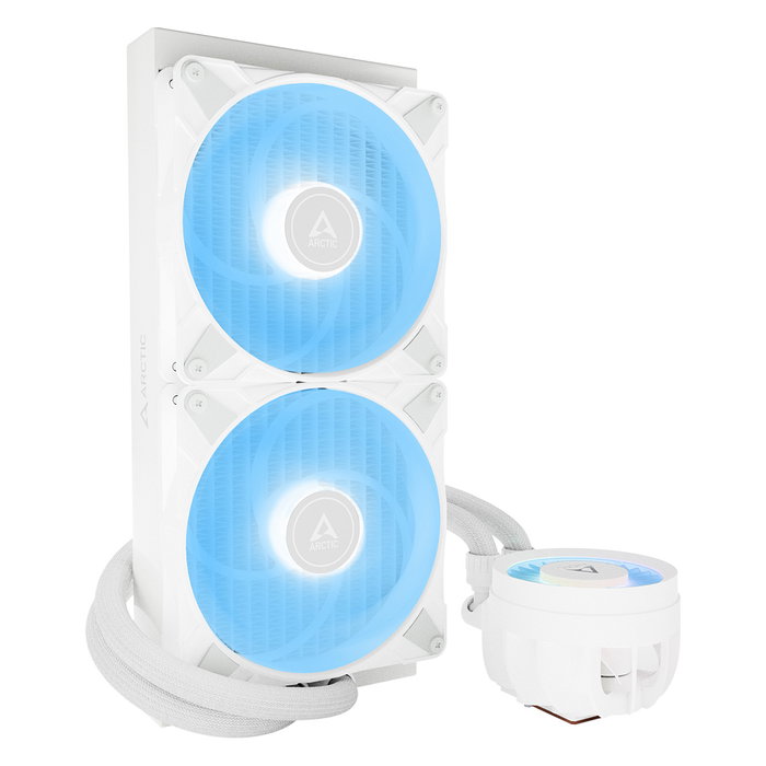 Arctic Liquid Freezer III 280 A-RGB Refrigeración Líquida AIO 280mm, 2 Ventiladores de 140mm Blanco, PWM, Intel LGA1851/1700, AMD AM4/AM5, Sistema de Refrigeración para CPU
