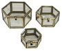 DKD Home Decor Joyero Moderno Dorado Latón y Cristal Set de 3 (4 Unidades) 7 x 4 x 7 cm