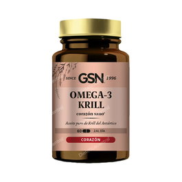 GSN Omega 3 Krill 60 Perlas con EPA y DHA Aceite de Krill para Función Cardiovascular