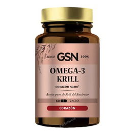 GSN Omega 3 Krill 60 Perlas con EPA y DHA Aceite de Krill para Función Cardiovascular