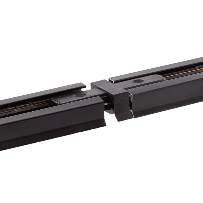 Conector Recto Carril Monofásico Negro HO-PL218000RN